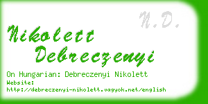 nikolett debreczenyi business card